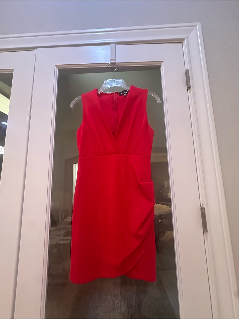 Lulus Red Sleeveless Faux Wrap Cocktail Dress